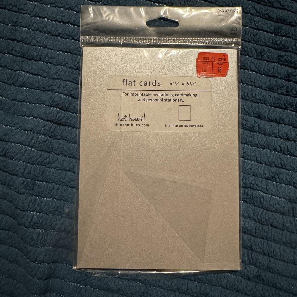 Gartner Studios Hot Hues! A6 Flat Cards Silver 4.5x6.25in 10 Count/pack